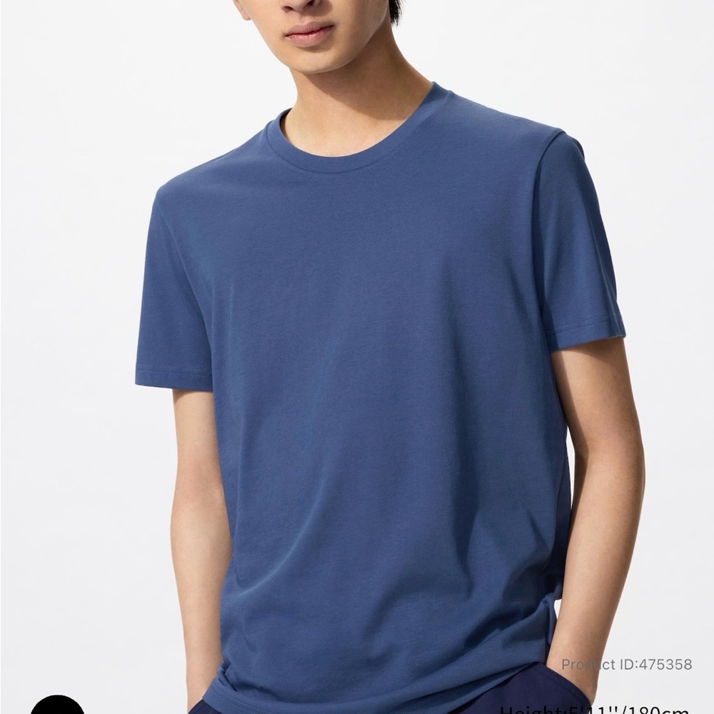 Uniqlo Dry Crew Neck Short Sleeve T-Shirt | Men’s XS | Blue | New